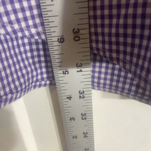 Izod Men's Button-Down Long Sleeve Shirt - Purple Gingham - Size L - Picture 5 of 7